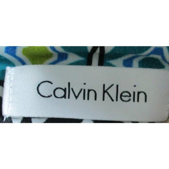 Calvin Klein Women's Multi Color Long Sleeve Stretch Zip Back Dress Size 10 - Picture 8 of 9